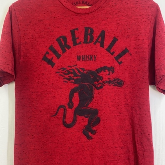 Fireball Whiskey - Vintage Red Fireball Whiskey Graphic Tee Shirt Size Medium - Picture 8 of 10
